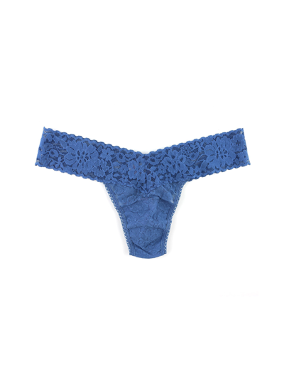 Shop Hanky Panky Daily Lace™ Petite Low Rise Thong Storm Cloud In Blue