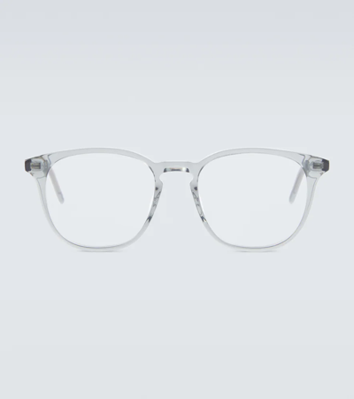Shop Gucci Round Acetate Glasses In Grey-grey-transparent