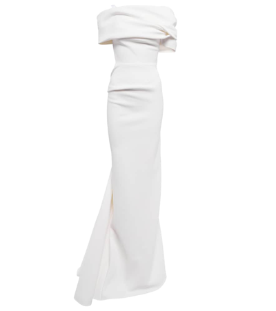Shop Maticevski Allegro Off-shoulder Crêpe Gown In White