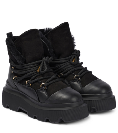 Inuikii Endurance Trekking Shearling Sneaker Boots In Black | ModeSens