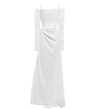 Shop Vivienne Westwood Bridal Rhea Satin And Tulle Gown In Ivory