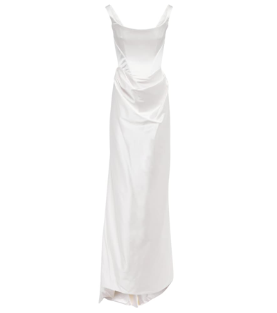 Shop Vivienne Westwood Bridal Camille Satin Gown In Ivory