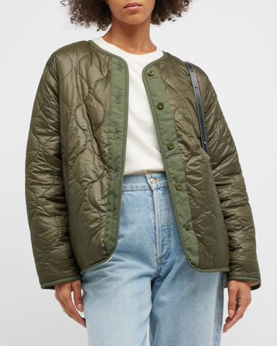 Shop Velvet Marissa Quilted Nylon Jacket In Army Grn