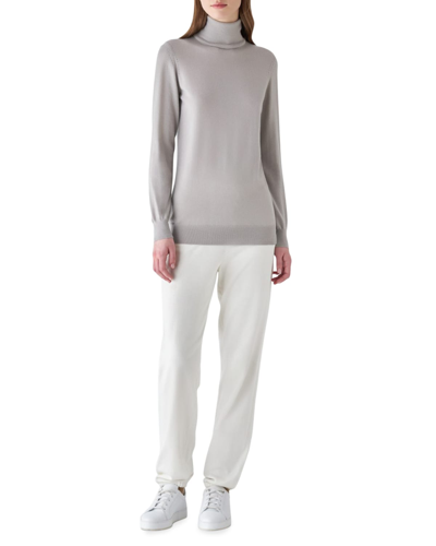 Shop Loro Piana Featherweight Cashmere Turtleneck Sweater In Grey Birch