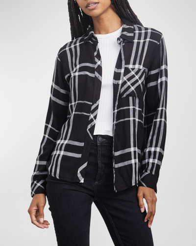 Shop Rails Hunter Plaid Button-front Shirt In Black Sterling