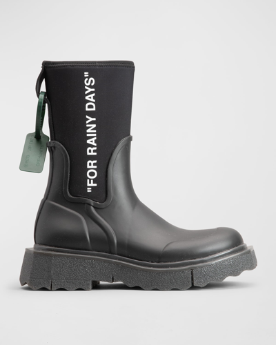 Shop Off-white Sponge For Rainy Days Rain Boots In Black/white
