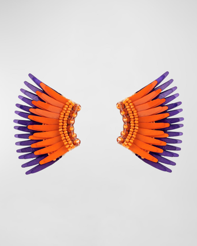 Shop Mignonne Gavigan Mini Madeline Gameday Earrings, Orange/purple In Orange Purple