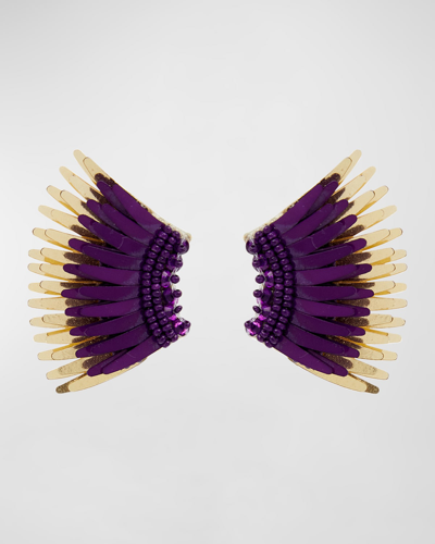 Shop Mignonne Gavigan Mini Madeline Gameday Earrings, Purple/gold In Purple Gold