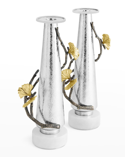 Shop Michael Aram Butterfly Ginkgo Gold Candle Holders, Set Of 2