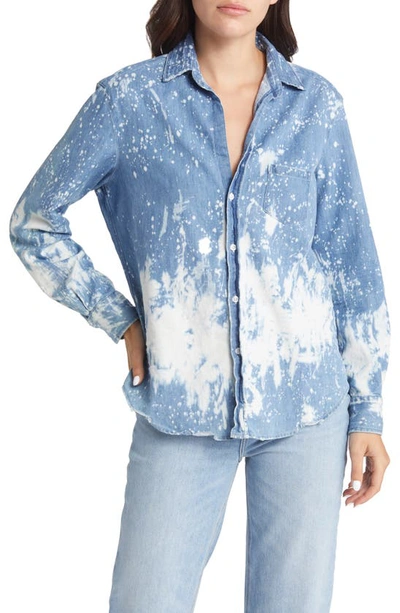 Shop Frank & Eileen Eileen Bleach Splatter Denim Button-up Shirt In Splatter Paint Denim