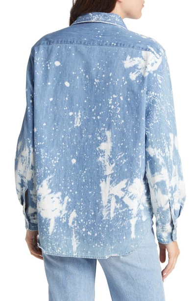 Shop Frank & Eileen Eileen Bleach Splatter Denim Button-up Shirt In Splatter Paint Denim