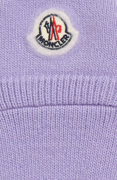 Shop Moncler Kids' Virgin Wool Mittens In Purple