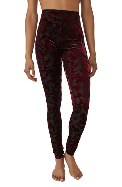 Shop Free People Magic Hour High Waist Burnout Velvet Leggings In Midnight Combo