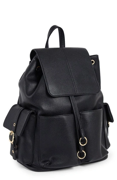Topshop Bella Faux Leather Backpack In Black | ModeSens