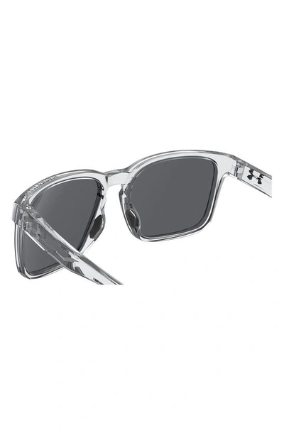 Shop Under Armour 57mm Rectangular Sunglasses In Crystal/ Extra White Multi