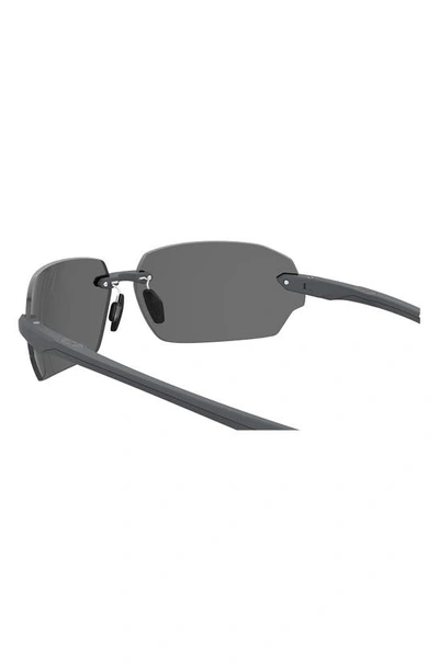 Shop Under Armour Fire 71mm Geometric Sunglasses In Matte Grey/ Polar Oleophobic