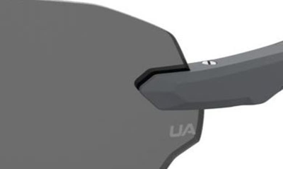 Shop Under Armour Fire 71mm Geometric Sunglasses In Matte Grey/ Polar Oleophobic