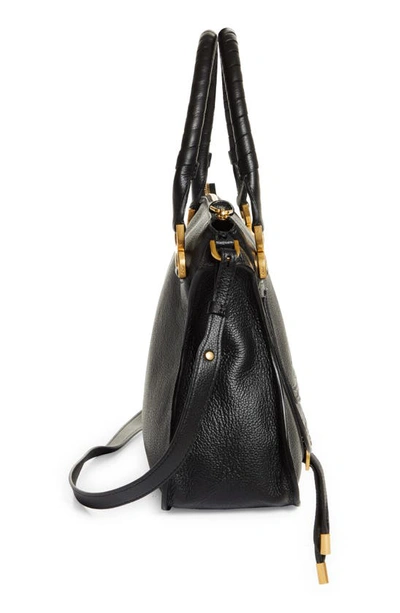 Shop Chloé Medium Marcie Leather Satchel In Black