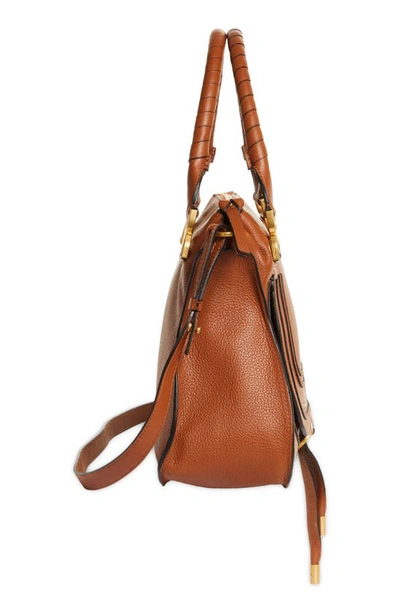Chloé Chloe Women Brown Leather Medium Marcie Handbag In Tan