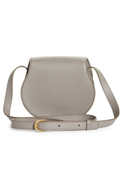 Shop Chloé Small Marcie Leather Crossbody Bag In Cashmere Grey