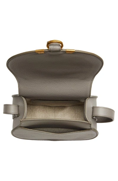 Shop Chloé Small Marcie Leather Crossbody Bag In Cashmere Grey