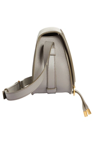 Shop Chloé Small Marcie Leather Crossbody Bag In Cashmere Grey