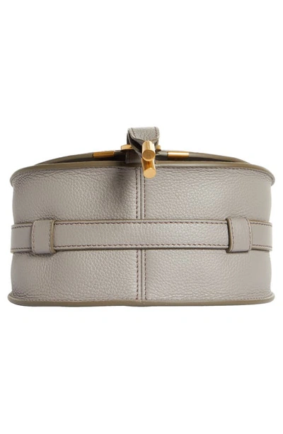 Shop Chloé Small Marcie Leather Crossbody Bag In Cashmere Grey