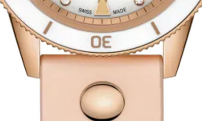 Shop Rado Captain Cook Marina Hoermanseder Leather Strap Watch, 37mm In Pink