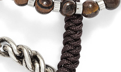 Shop Nordstrom Set Of 3 Bracelets In Tigers Eye- Silver