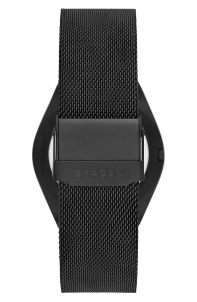 Shop Skagen Grenen Mesh Strap Watch, 37mm In Black