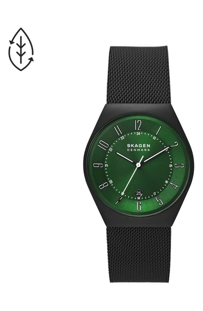 Shop Skagen Grenen Mesh Strap Watch, 37mm In Black