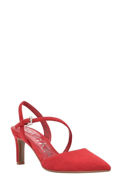 Calvin Klein Women's Loden Asymmetrical Strap Dress Pumps Women's Shoes In  Red | ModeSens
