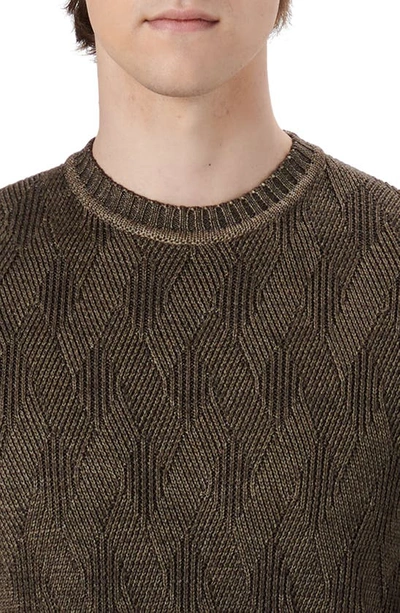 Shop Bugatchi Diamond Stitch Merino Wool Sweater In Olive