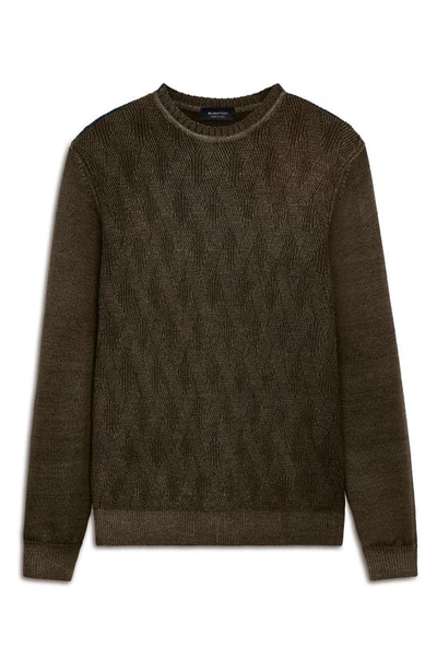 Shop Bugatchi Diamond Stitch Merino Wool Sweater In Olive