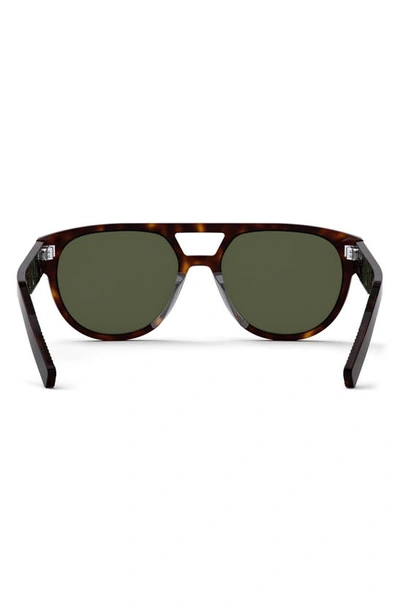 Shop Dior 'b23 R1i 54mm Round Sunglasses In Dark Havana / Green