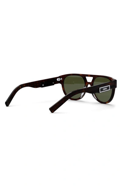 Shop Dior 'b23 R1i 54mm Round Sunglasses In Dark Havana / Green