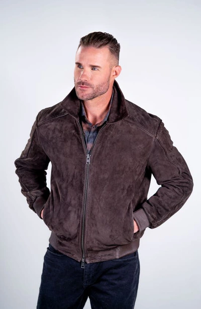 Shop Comstock & Co. Philly Suede Jacket In Mocha