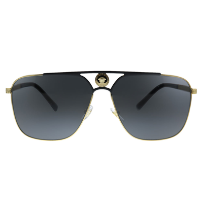 Versace Ve 2238 143687 Unisex Rectangle Sunglasses In Multi