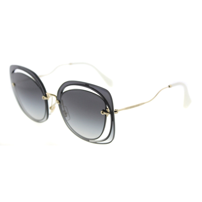 Shop Miu Miu Mu 54ss Ue65d1 Womens Geometric Sunglasses In Grey