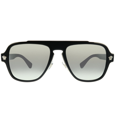 Versace Medusa Charm Ve 2199 10006g Unisex Aviator Sunglasses In Black |  ModeSens