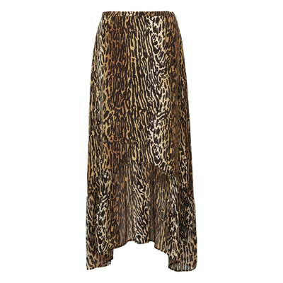 Shop Rixo London Rixo Leandra Leopard-print Silk Midi Skirt