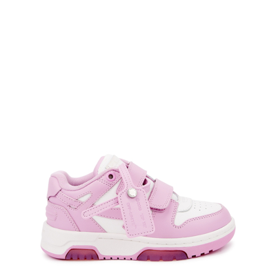 Shop Off-white Kids Out Of Office Panelled Leather Sneakers In Pink & Other