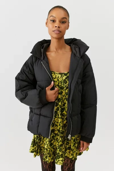 Urban Outfitters Uo Izzy Hooded Puffer Jacket In Black | ModeSens