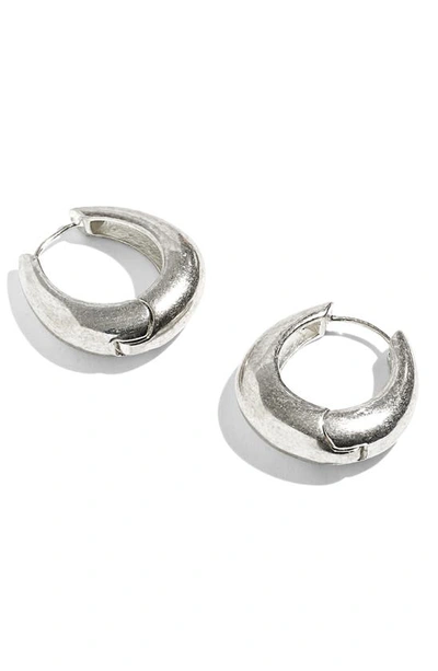 Shop Madewell Hoop Earrings In Light Silver Ox