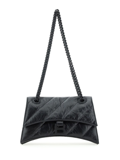 Shop Balenciaga B Logo Quilted Small Shoulder Bag In Black