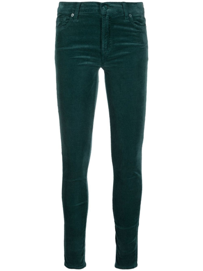 Shop 7 For All Mankind `skinny Velvet` Jeans In Verde