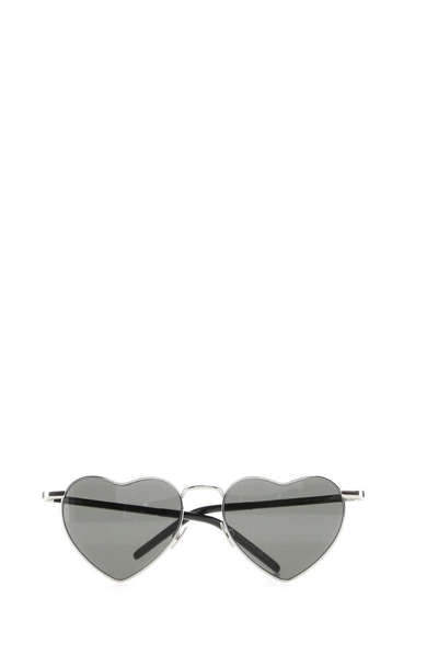 Shop Saint Laurent Eyewear Heart Shaped Sunglasses In Multi