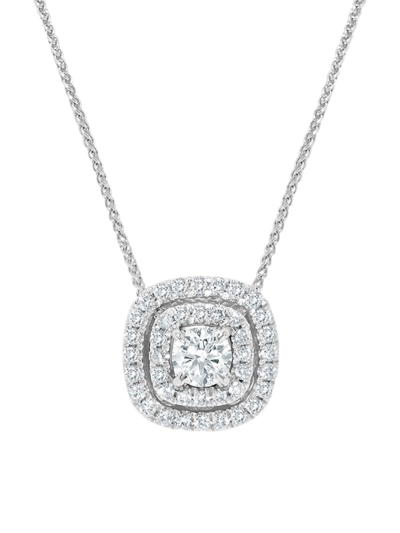 Shop Saks Fifth Avenue Women's 18k White Gold & 0.52 Tcw Dimond Pendant Necklace