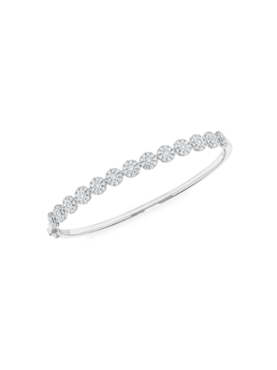 Shop Saks Fifth Avenue Women's 14k White Gold & 1.46 Tcw Diamond Bangle Bracelet