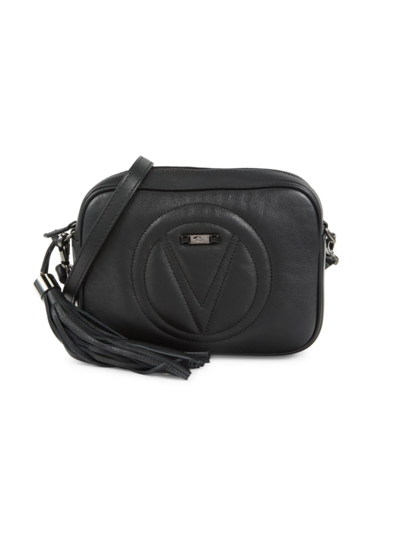 Shop Valentino By Mario Valentino Women's Mia Logo Leather Crossbody Camera Bag In Black